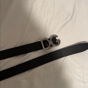 Dolce & Gabbana Black Belt with Silver DG Buckle